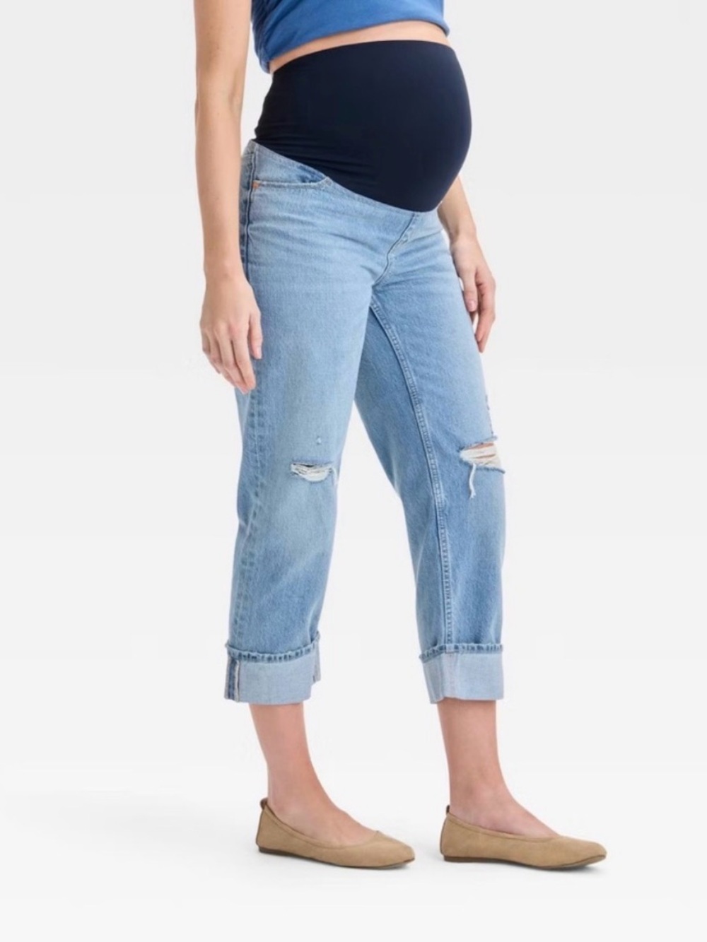 Isabel by Ingrid & Isabel Vintage Cropped Straight Maternity Jeans 14